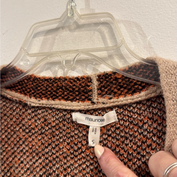 Cozy Beige Halloween Cat Pattern Open Cardigan Sweater Maurice’s - Picture 3 of 7